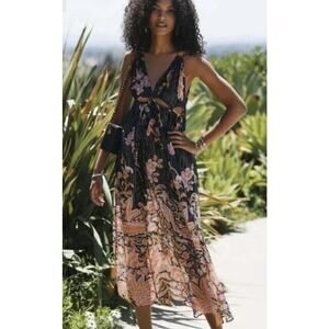 Anthropologie Cutout Cover-Up Maxi Dress L